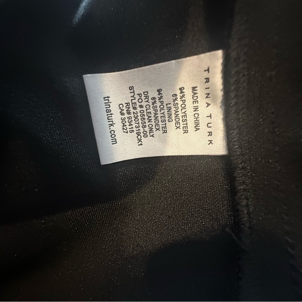 Trina Turk Times Square  Black One Shoulder Cocktail Mini Dress | Size 8 - Picture 8 of 8